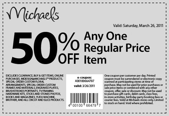 Michaels Coupon & Daily Deal for April 8