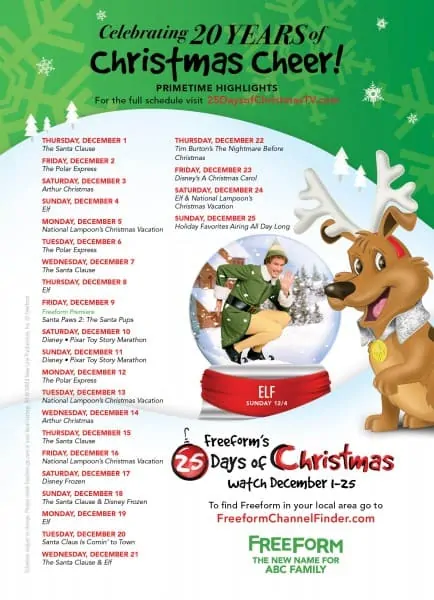 25 Days of Christmas Schedule 2016 (Your Holiday TV Favs!)