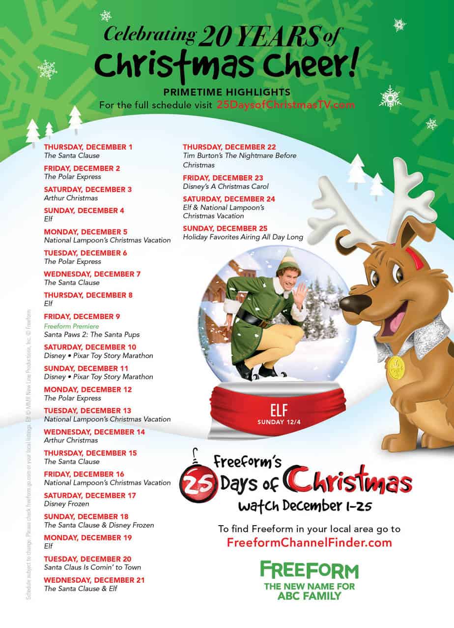 Freeform 25 Days Of Christmas 2022 Disney Points 25 Days Of Christmas Schedule 2016 (Your Holiday Tv Favs!) - Sami Cone | Nashville Tv Host & Author