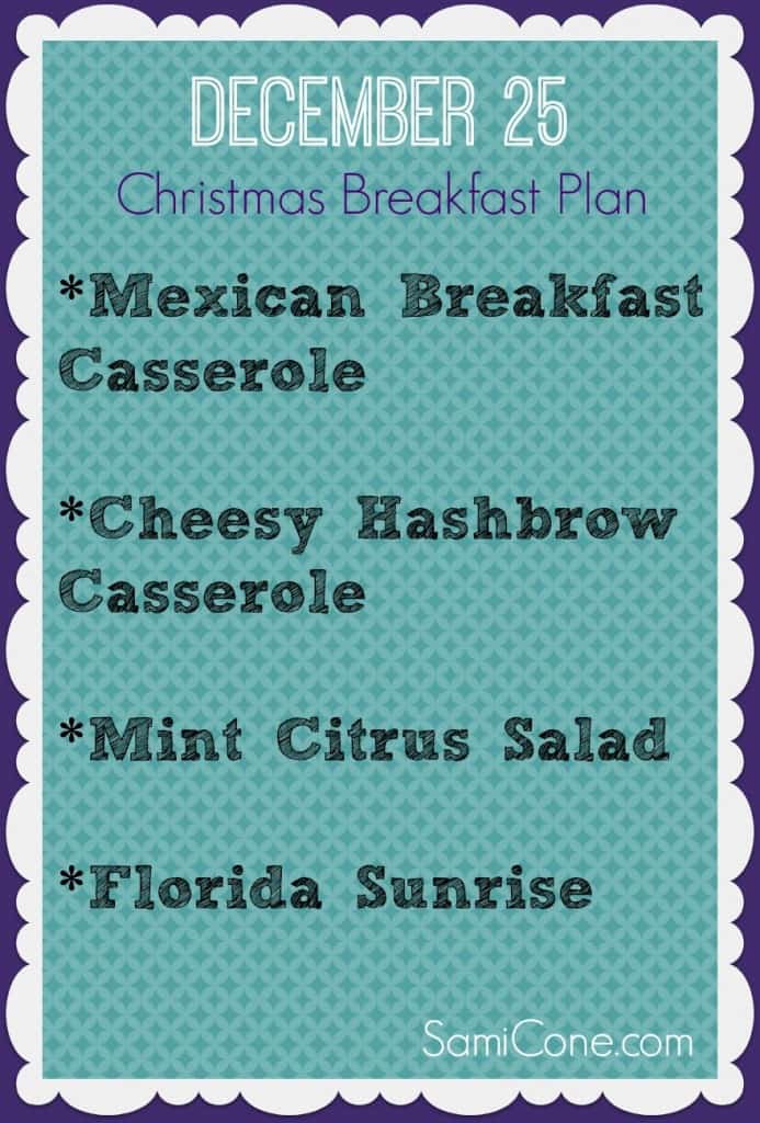 free christmas breakfast menu