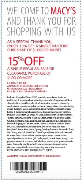 Macys Printable Savings Pass No Expiration