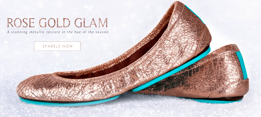 tieks rose gold glam ballet flat