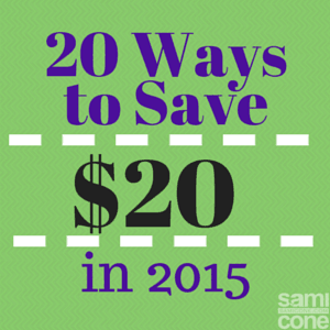 20 Ways to save 20 in 2015