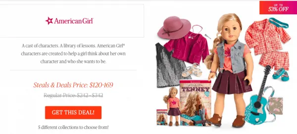 american girl today show steals and deals