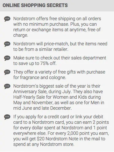 Nordstrom Shopping Tips