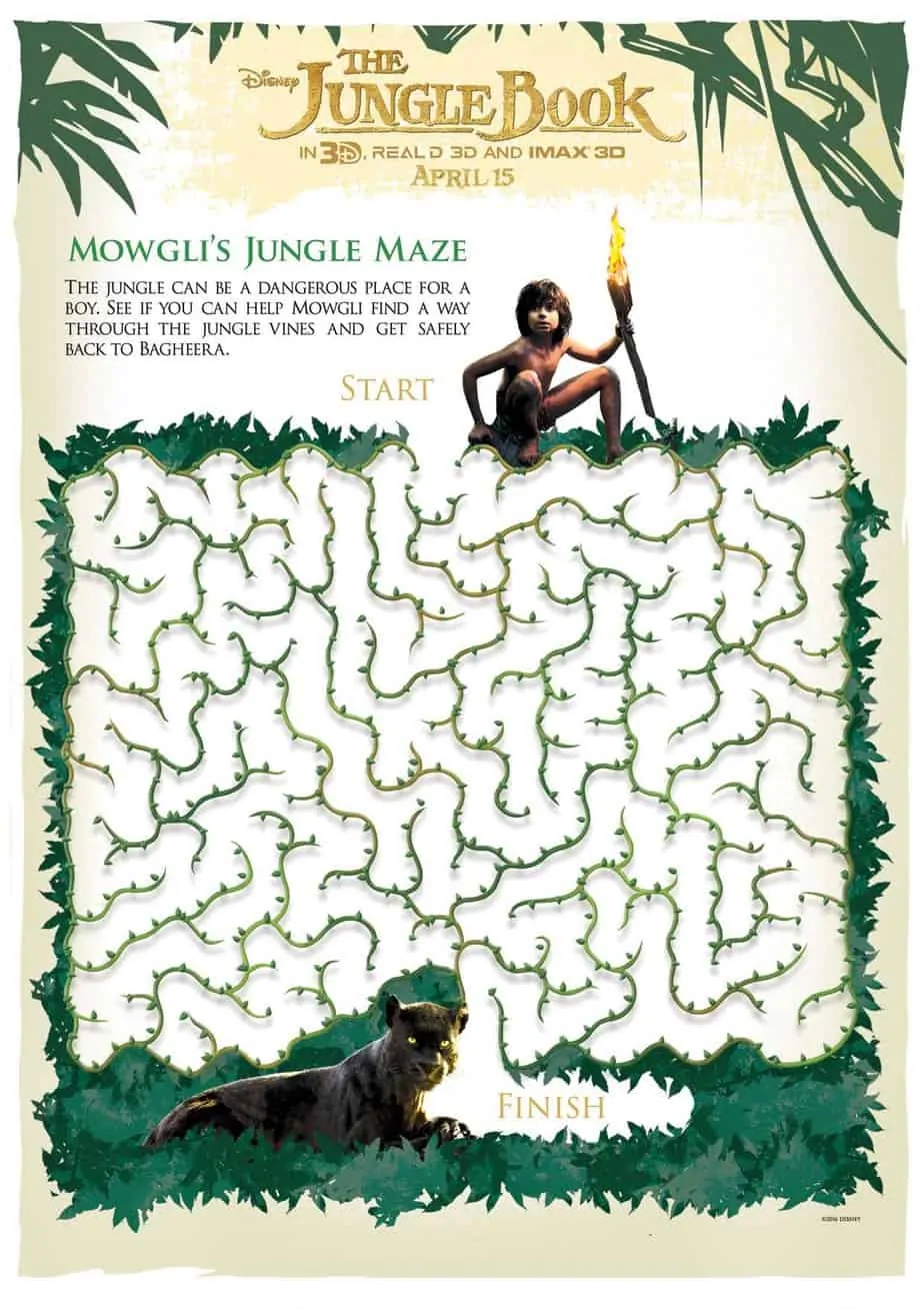 Disney's Jungle Book Free Activity Sheets
