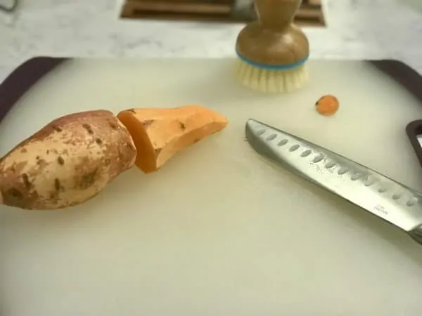 peeled sweet potatoes