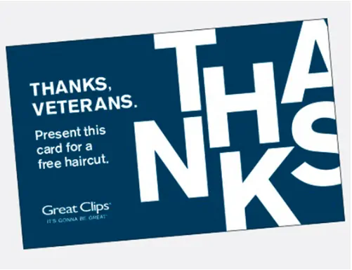 great clips free veteran haircut