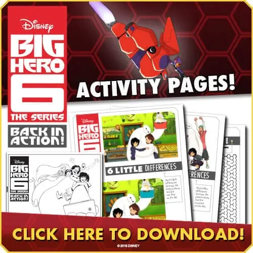 Disney's Big Hero 6 Free Activity Sheets