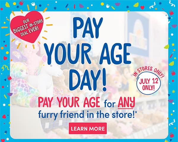 Build a Bear Pay Your Age Sale