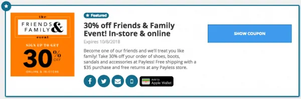 payless friends & family sale coupon