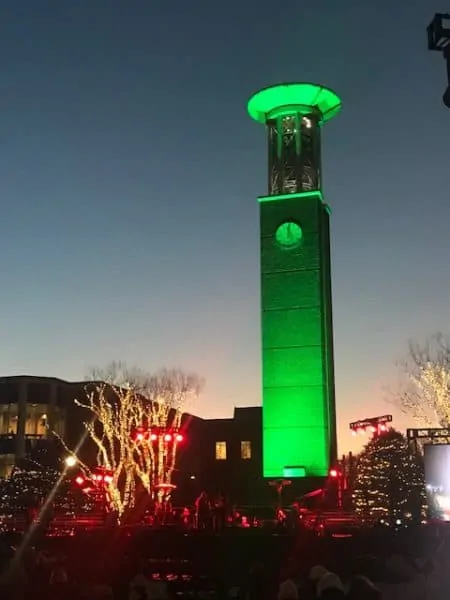 lighting of the green 2018 bell tower