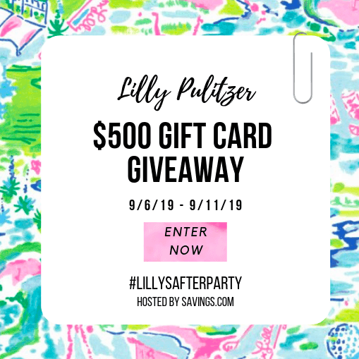lilly pulitzer after party sale $500 gift card giveaway with Savings.com