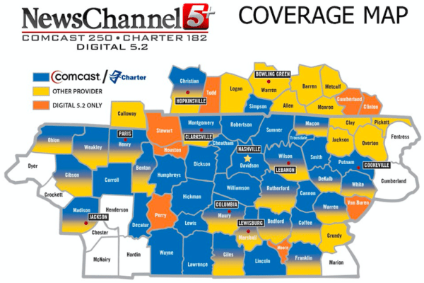 newschannel 5+ coverage map tennessee kentucky