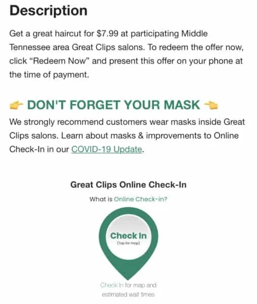 Great Clips coupon details 2020