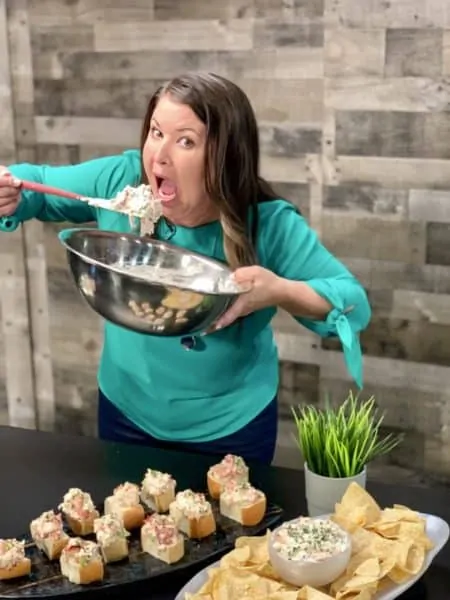 lobster roll dip mixing bowl and spoon on the sami cone show