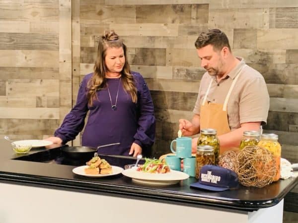 Making Don't Worry Brie Happy recipe on TV with The Mockingbird Chef & Partner Brian Reggenbach