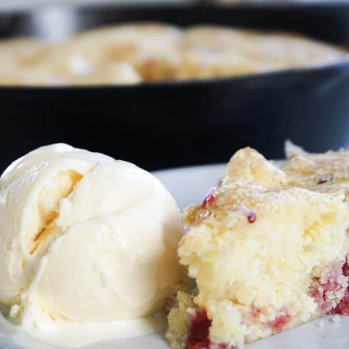 lemon raspberry skillet cake molly reed grayson