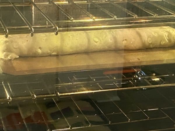 Club Med White Chocolate bread baking in a home oven