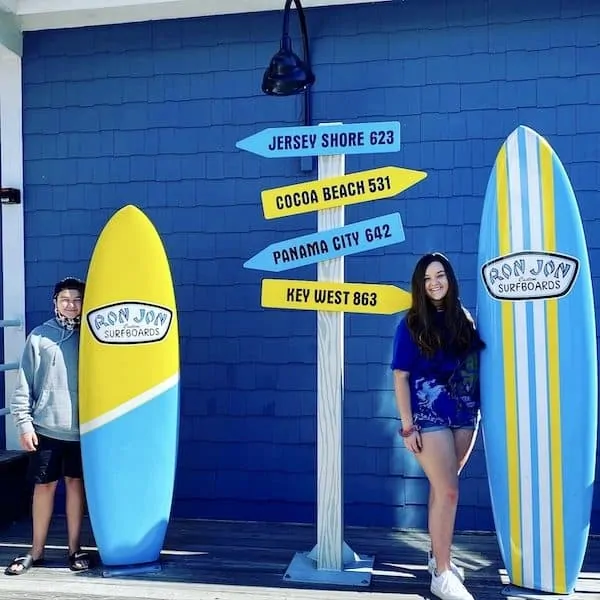 Ron Jon Surf Shop Myrtle Beach surf boards at Barefoot Landing Cone kids
