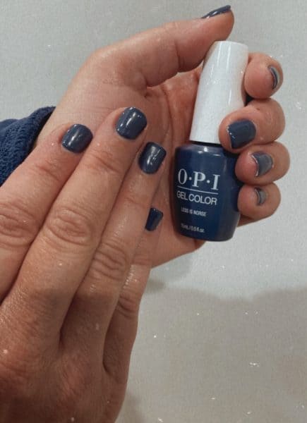 sami cone nails december 2021 OPI gel color less is norse