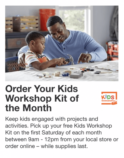 New Home Depot Kids Workshop Tool Bench Set with Pin and Certificate June 2020 