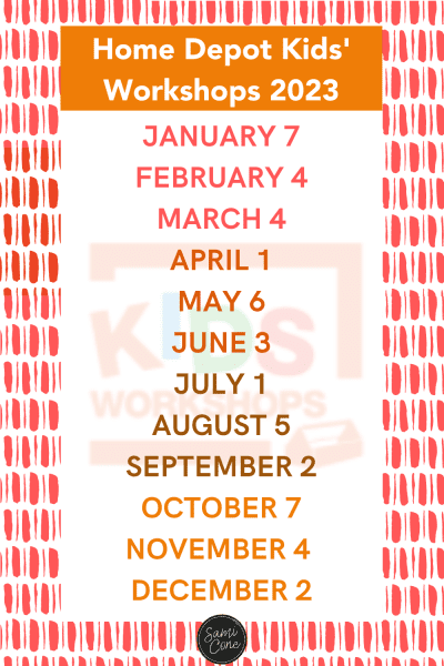 home depot kids workshop schedule 2024