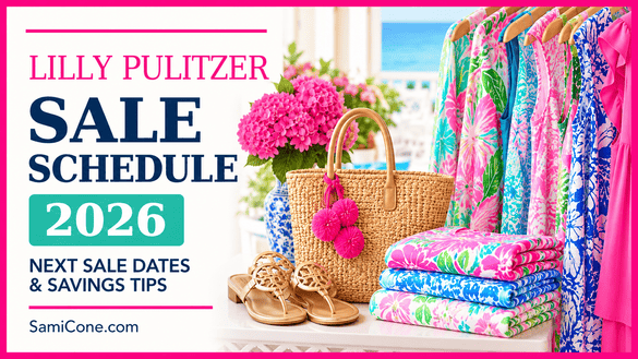 Lilly Pulitzer sale schedule 2026 with colorful Lilly Pulitzer dresses and clothing